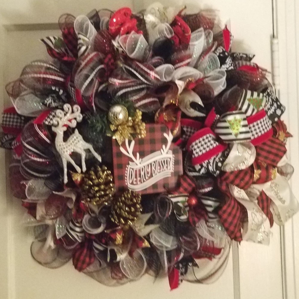 Handmade Christmas Deerly Blessed Wreath